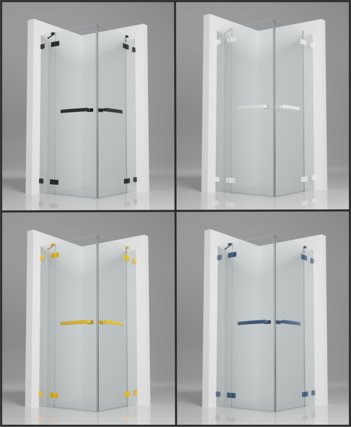 Kolekcja IMMERSIO kolory kabin prysznicowych AQUANTE